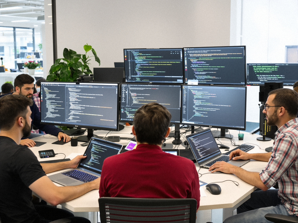 Team collaborating on early Secure Shield development